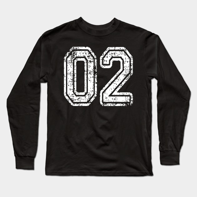 Number 02 Grungy in white Long Sleeve T-Shirt by Sterling